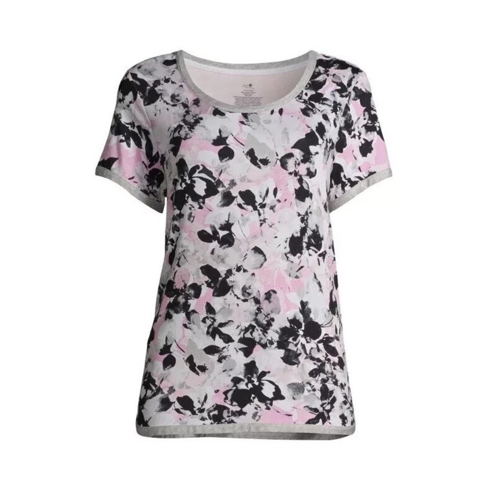 Secret Treasures Sleep Top Arctic‎ White Floral Lounge Short Sleeve Large Womens